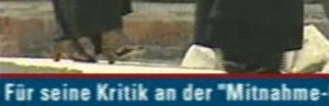 Abbildung 1a: Die typische Fransenbildung bei Interlaced Videomaterial ist besonders deutlich bei horizontalen Bewegungen zu erkennen, wie zum Beispiel durchrollenden Texten.