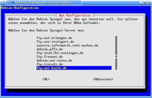 Abbildung 2: Unter Debian GNU/Linux nimmt Ihnen "apt-setup" das Bearbeiten der Paketquellenliste ab.