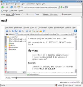 Abbildung 2: Sie starten die Demonstration, indem Sie die Ausgabedatei im Browser aufrufen – allerdings nicht die SWF-Version, sondern die HTML-Seite.