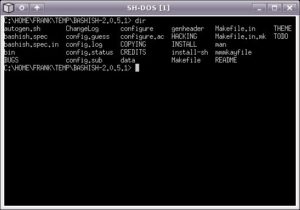 Abbildung 2: Ein Rxvt-Terminal im Gewand des guten alten DOS-Betriebssystems.