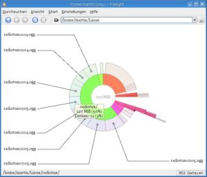 Abbildung 2: Filelight hilft bei der Suche nach den verlorenen Bytes.