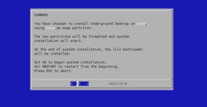 Abbildung 2: Vor der Installation listet ein Übersichtsbildschirm nochmals die wichtigsten Parameter auf.