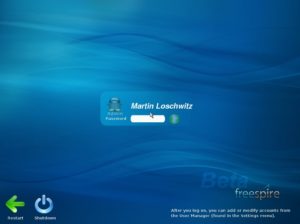 Abbildung 2: Bereit zum Login – so präsentiert sich das System nach der Installation dem Benutzer.