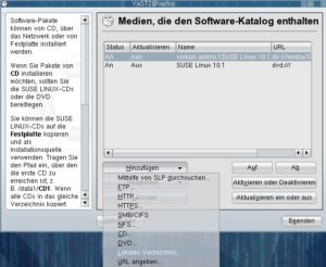Abbildung 2: Fügen Sie im YaST-Modul den DVD-Ordner <code srcset=