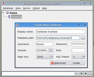 Abbildung 2: In FlameRobin, einem Admin-Tool für Firebird, das unter verschiedenen Betriebssystemen läuft, lassensich auch neue Datenbanken kreieren.