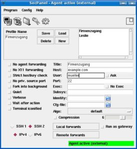 Abbildung 2: Über den Profilmanager von Secpanel behalten Sie Ihre sicheren Verbindungen im Auge und versehen sie mit individuellen Parametern.