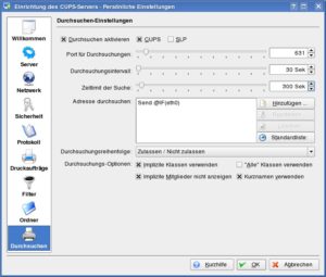 Abbildung 2: Das Kde-Kontrollzentrum enthält ein übersichtliches Konfigurationswerkzeug für den Cups-Server.