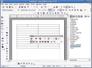 Abbildung 2: Die Werkzeugleisten lassen sich in OpenOffice 2.0 an jeder Kante andocken. An der rechten Seite sehen Sie den ebenfalls dockbaren Stylist.
