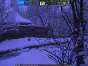 Abbildung 2: Mit der Option "-tint" aufgerufen, tönt "hsetroot" die ursprünglich weiße Winterlandschaft blau.