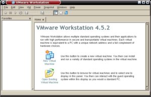 Abbildung 2: Beim ersten Start präsentiert sich VMware jungfräulich. Sie können eine neue virtuelle Maschine anlegen oder eine vorhandene Konfiguration laden.