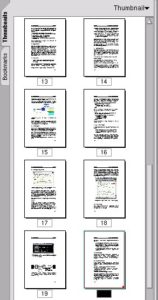 Abbildung 2: In großen Dokumenten findet man sich schneller zurecht, wenn der Acrobat Reader Thumbnails anzeigt.