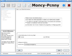 Abbildung 2: Moneypenny speichert die Programmdaten verschlüsselt auf einem beliebigen Datenträger.