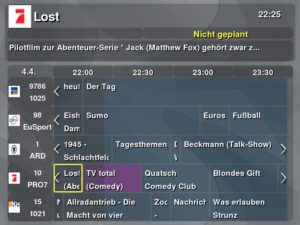 Abbildung 2: Der Electronic Program Guide (EPG) bietet eine Übersicht über Sendungen.