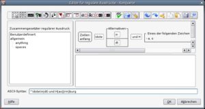 Abbildung 2: Der KDE Regex-Editor "kregexpeditor".