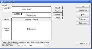 Abbildung 2: In diesem etwas gewöhnungsbedürftigen Dialog legen Sie das Layout der Tabelle fest, die später alle analysierten Daten übersichtlich anzeigt.