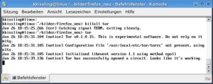 Abbildung 2: Tor hat erfolgreich eine Route geöffnet und sagt das auch. Großartig, die Installation war also ein Erfolg.