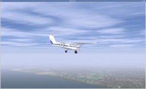 Abbildung 2: Mit dem Flugsimulator Flightgear heben Sie am heimischen Bildschirm ab und drehen eine Runde über die Stadt.