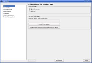 Abbildung 2: Die Konfigurationsoberfläche der Suse-Firewall wirkt aufgeräumt und übersichtlich.