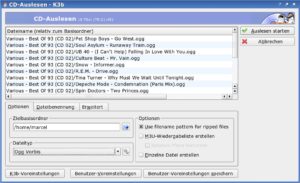 Abbildung 2: Mit K3b wandeln Sie Ihre CDs unter einer komfortablen KDE-Oberfläche in OGG-Vorbis-Dateien um.
