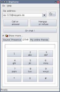 Abbildung 2: Wer nicht an konventioneller Telefonie-Hardware hängt, greift zur Alternative Softphone (hier: Linphone). Voraussetzung sind eine Soundkarte im Rechner sowie ein Headset.