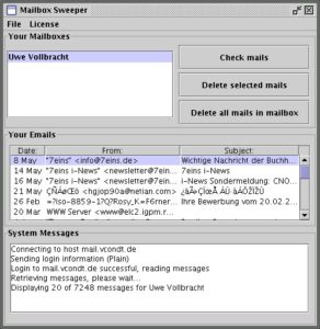 Abbildung 2: Mailbox Sweeper eliminiert unerwünschte Post noch auf dem Server des Providers