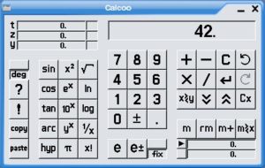 Abbildung 2: Calcoo verwirrt mit seiner Beschriftung, bietet aber komfortable Registertauschfunktionen.