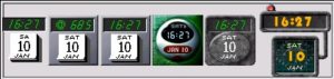 Abbildung 2: Die asclock-Themes shaped, beats, classic, Orb, Stone und Newstone.