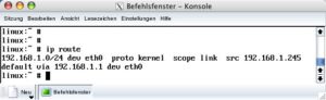 Abbildung 2: "ip route" ordnet die Informationen übersichtlicher.