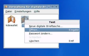 Abbildung 2: Ein Klick mit der rechten Maustaste fördert auch bei den Brieftaschenicons ein Kontextmenü hervor.