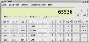 Abbildung 2: Mehr als ein einfacher Rechner: Der Galculator bietet umfangreiche mathematische Funktionen.