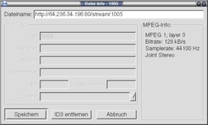 Abbildung 2: XMMS verrät die Adresse eines Streams.