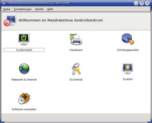 Abbildung 2: Das Herz einer jeden Mandrake-Installation ist das Kontrollzentrum. Hier nimmt der Benutzer umfangreiche Einstellungen vor.