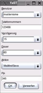 Abbildung 2: Die Einrichtung des Anrufbeantworters läuft mit YaST genauso unkompliziert wie die Fax-Einrichtung.