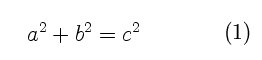 Abbildung 2: Mathematische Gleichungen lassen sich im Fließtext oder abgesetzt und auf Wunsch nummeriert darstellen.
