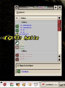 Abbildung 2: Warum den Chat nicht über den Hintergrund laufen lassen? Ein Anzeigeplugin für LICQ macht's möglich.