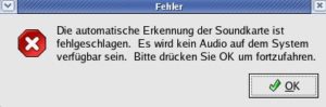 Abbildung 2: Schlägt die Autoerkennung fehl, deaktiviert Fedora das Sound-System.