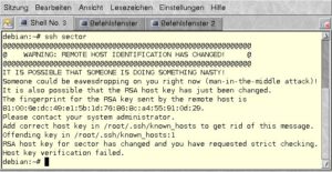 Abbildung 2: Ändert sich der Host-Key, verweigert Ihnen der SSH-Client den Zugang.