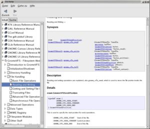 Abbildung 2: Devhelp präsentiert die GTK-Dokumentation in einer übersichtlichen Baumstruktur.