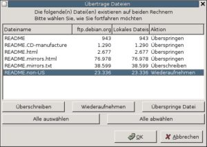 Abbildung 2: Bei gleichen Dateien bietet die Software dem Anwender passende Aktionen an.