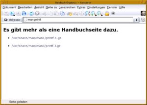 Abbildung 2: Per Klick zur richtigen Manpage im Konqueror.