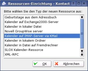 Abbildung 2: Der Umzug auf das IMAP-Konto beginnt mit der Definition eines neuen Kalenders.