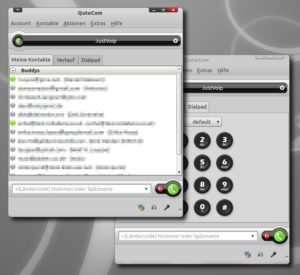 Abbildung 2: Über die Kontaktliste und das Dialpad von Qutecom nehmen Sie mit wenigen Klicks Kontakt zu Ihrem Gesprächspartner auf.