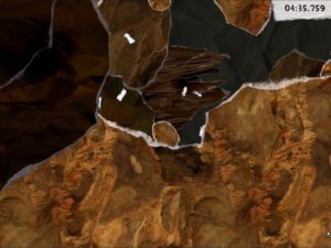 Abbildung 2: Unsanft von einem Stein getroffen, zerplatzt der Held in seine Einzelteile. Glücklicherweise setzt ihn das Spiel wieder zusammen – was entsprechend viel Zeit kostet.