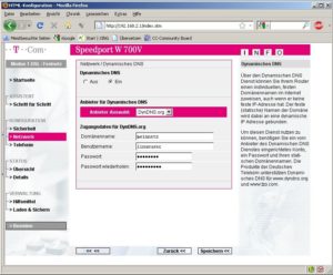 Abbildung 2: Die meisten Router erlauben via Webfrontend die Konfiguration dynamischer DNS-Dienste wie DynDNS. Bezieht das Gerät vom Provider eine neue IP-Adresse, teilt es diese dem Anbieter mit.