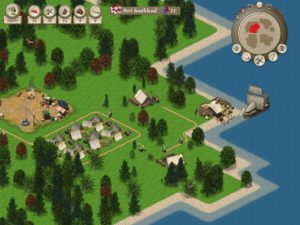 Abbildung 2: Die ersten Zelte sind errichtet und die paar Siedler sind schon auf den Straßen.