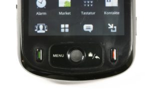 Abbildung 2: Der integrierte Trackball bietet eine Alternative zur Navigation auf dem Touchscreen.