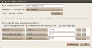 Abbildung 2: Im Dialog zur Erstellung virtueller Ordner legen Sie Suchkriterien fest.