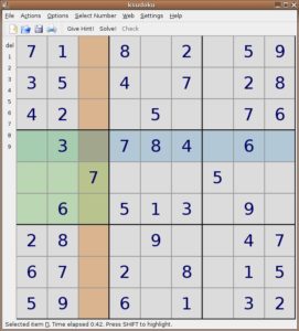 Abbildung 4: Ksudoku beherrscht einen 3D-Modus, der im Spielprinzip dem normalen Sudoku gleicht. Es ordnet nur die Kästchen im Raum an, statt auf einer zweidimensionalen Fläche.