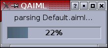 Abbildung 3: Das Generieren der internen Wissensdatenbank aus dem AIML-Code nimmt etwas Zeit in Anspruch.