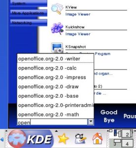 Abbildung 3: Schon bei der Eingabe eine Suchbegriffs zeigt Kbfx die passenden Programme in einer Liste an. Ein Klick auf den entsprechenden Eintrag startet die Software.